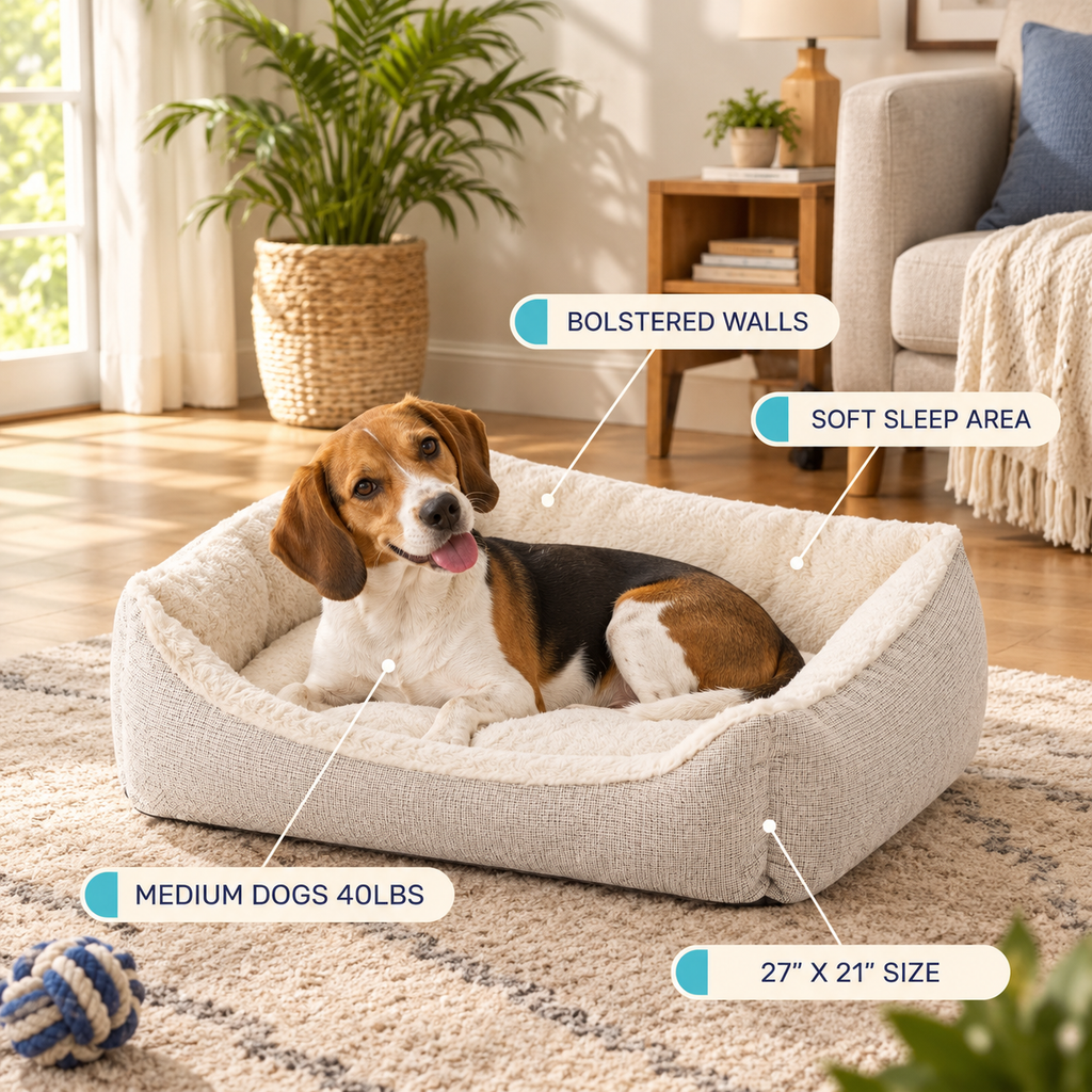 Cream Luxe Cuddler Pet Bed