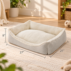 Cream Luxe Cuddler Pet Bed