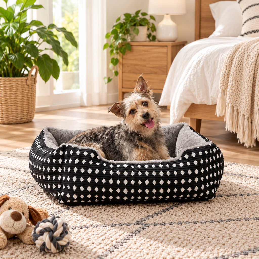 Diamond Cozy Cuddler Pet Bed