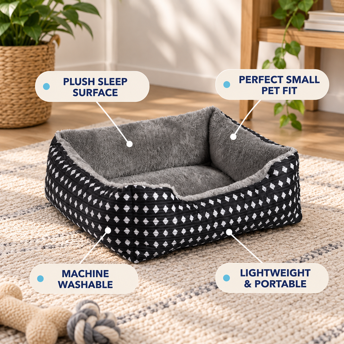 Diamond Cozy Cuddler Pet Bed