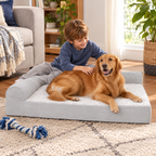 Faux Fur L-Chaise Dog Bed